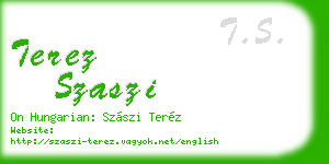 terez szaszi business card