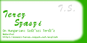 terez szaszi business card